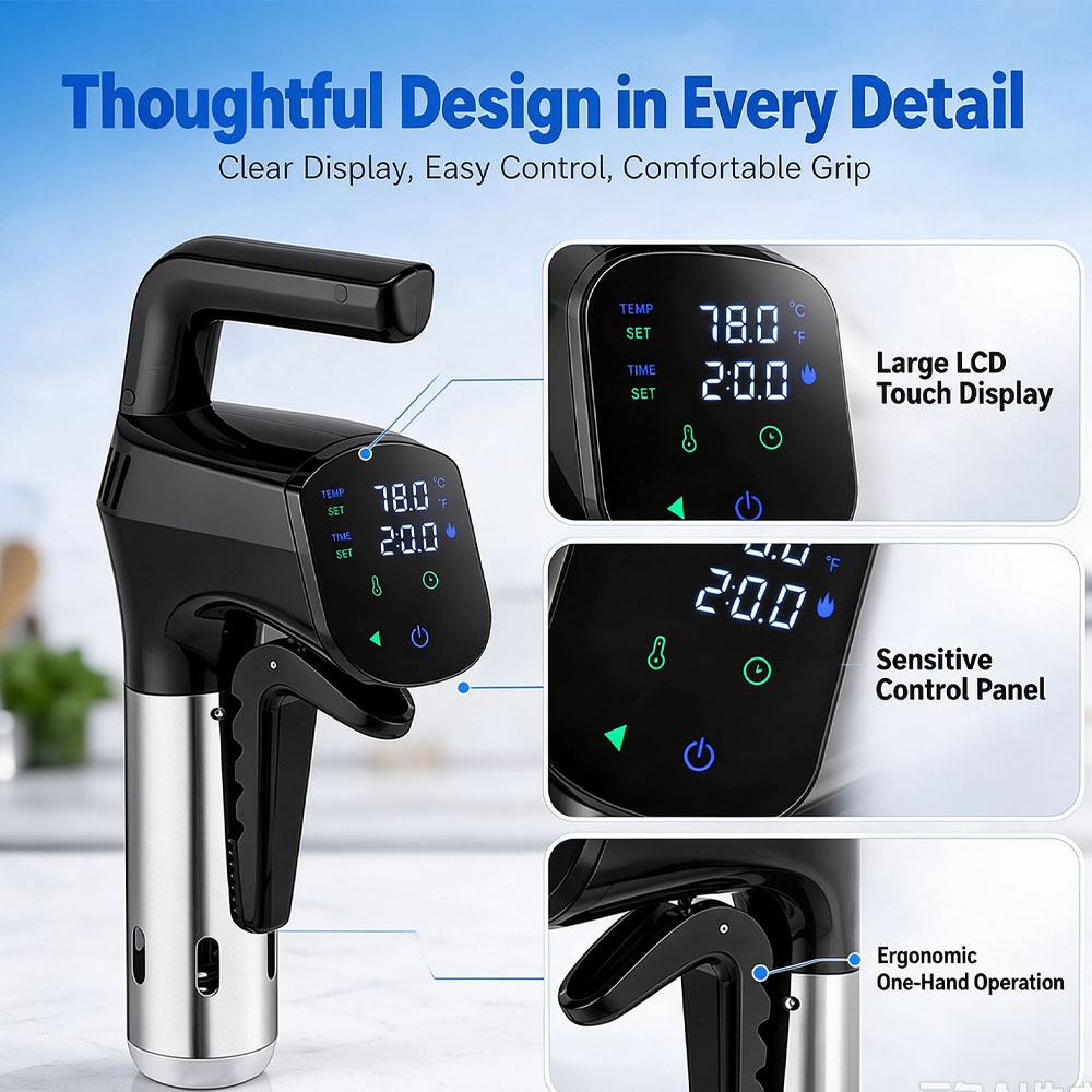 Digital Sous Vide Precision Cooker - เครื่องทำอาหารแบบซูวีด (Sous Vide) พร้อมระบบควบคุมอุณหภูมิผ่าน WiFi กำลังไฟ