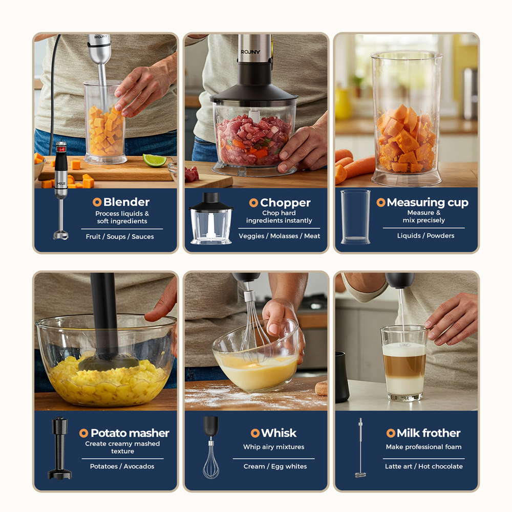 เครื่องปั่นมือถือไฟฟ้า 6-in-1  - Immersion Hand Blender Set บทวิจารณ์และราคา