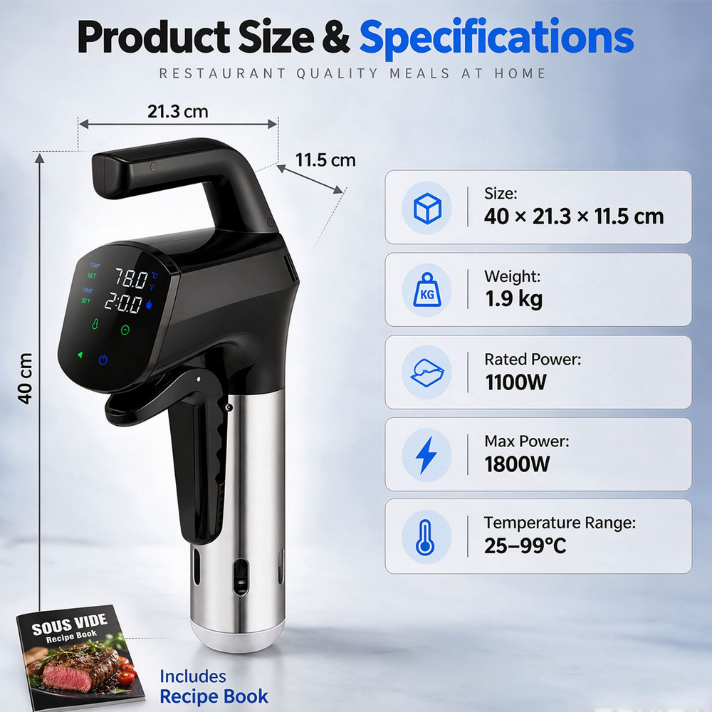 เครื่องทำอาหารแบบซูวีด (Sous V - Digital Sous Vide Precision Cooker บทวิจารณ์และราคา