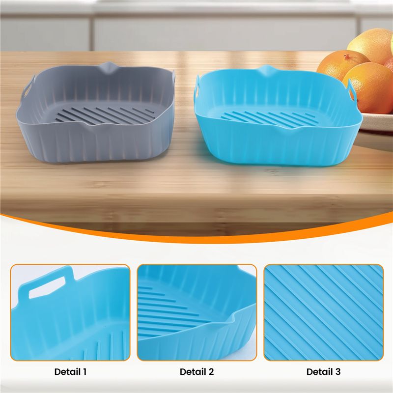 สินค้าใหม่มาแรง-มีในสต็อก-2 ชิ - Air Fryer Silicone Pot Liner บทวิจารณ์และราคา