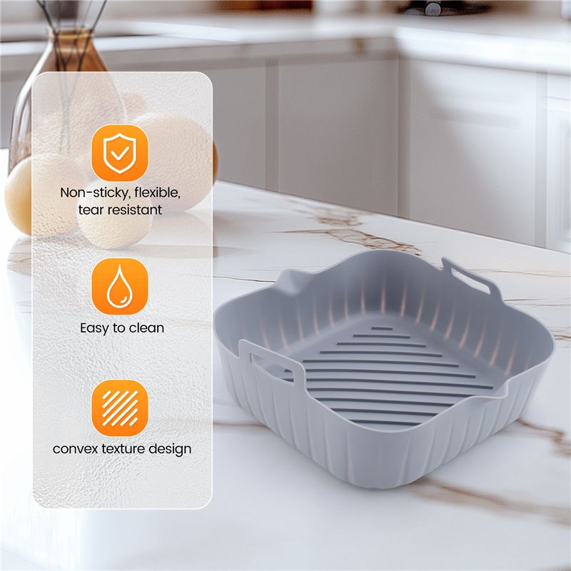 สินค้าใหม่มาแรง-มีในสต็อก-2 ชิ - Air Fryer Silicone Pot Liner บทวิจารณ์และราคา